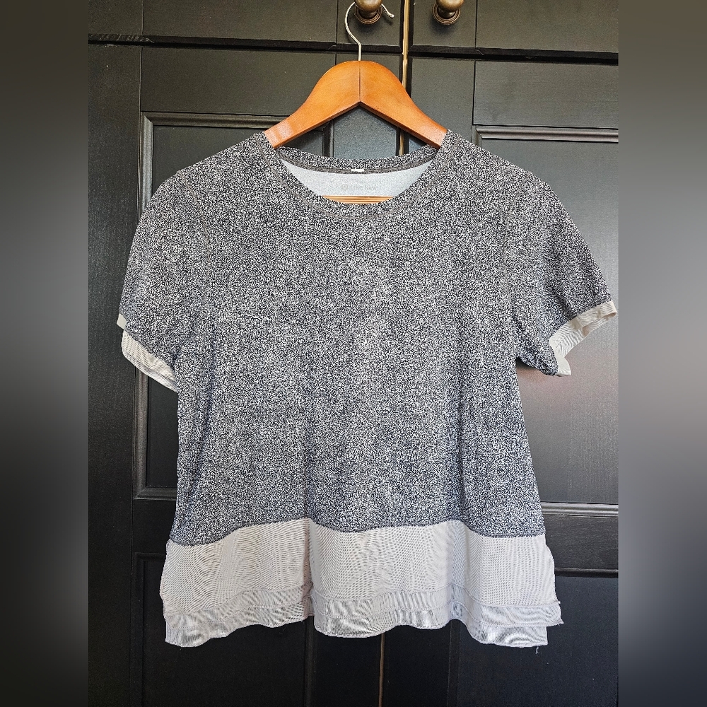 Lululemon Sole Training Top in the Sea Spray Alpine White Dark Chrome